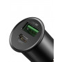 Автомобильное зарядное устройство Baseus Circular 1 USB 1 Type-C 30W QC 3.0/PD Black, Черная (CCYS-C01)