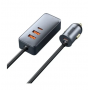 Автомобильное зарядное устройство Baseus Share Together PPS multi-port Fast charging car charger with extension cord 120W 2U+2C Серое (CCBT-A0G)