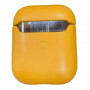 Чехол защитный K-DOO LuxCraft (PC+PU Leather) на Airpods 1/2 желтый (Yellow)