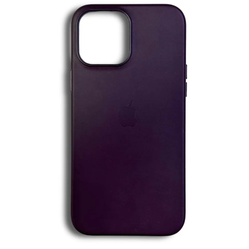 Купить Чехол кожаный на iPhone 15 pro max MagSafe Leather Case (Deep Purple)  в Новосибирске по цене 3 500 р.